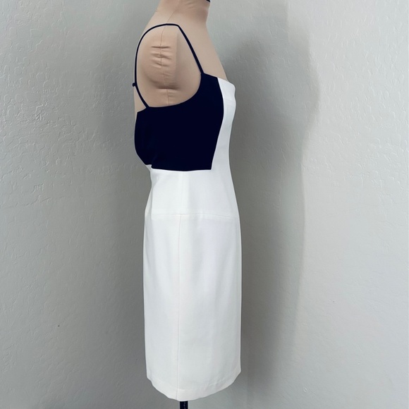 BLACK HALO Parks Colorblock Sleeveless Sheath Dress in Navy Porcelain NEW - Picture 7 of 16